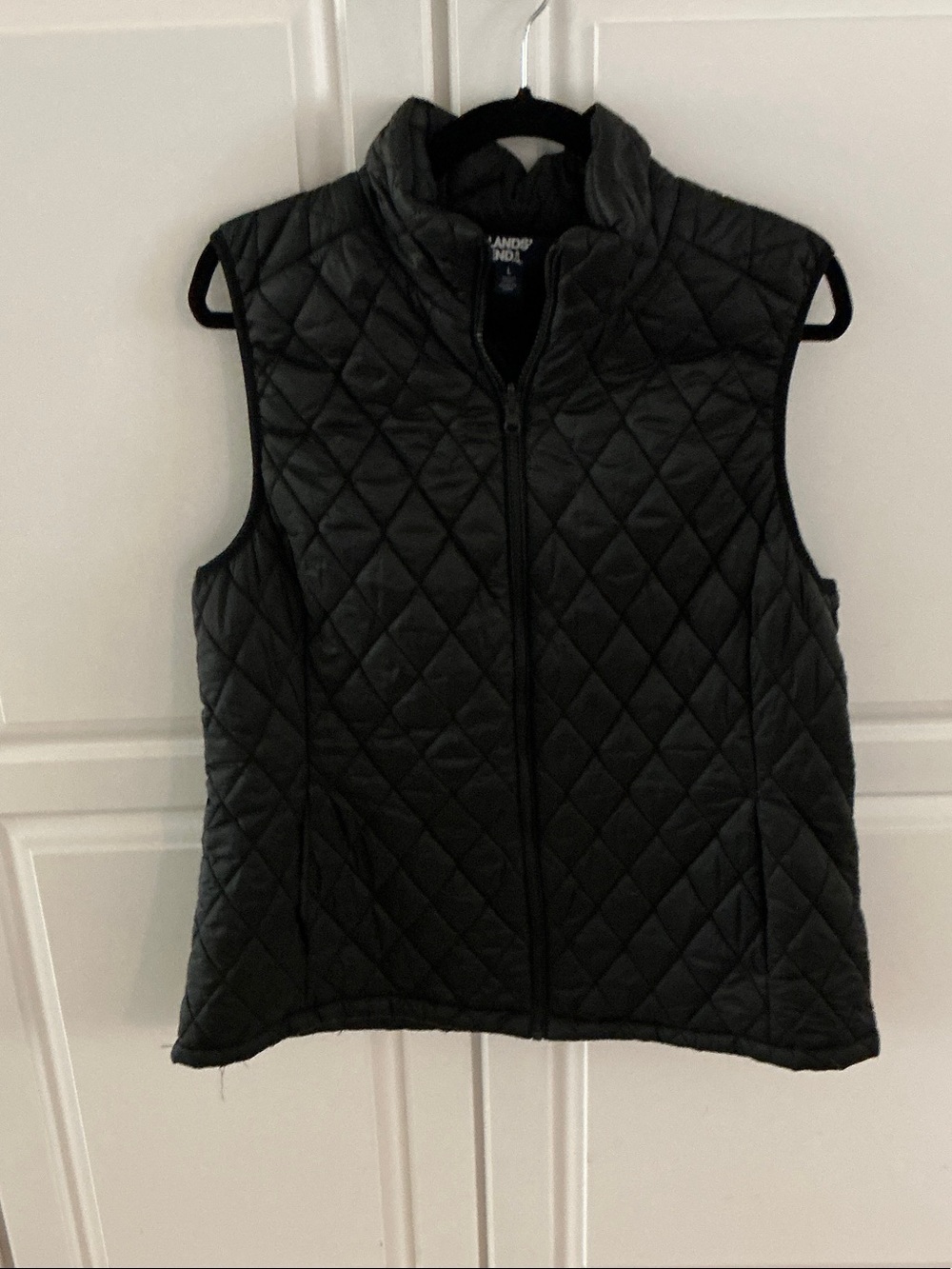Lands' End Black Quilted Women's Vest
